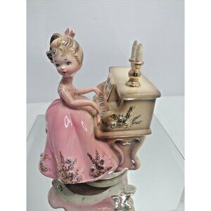 Josef Original Girl Playing Piano Figurine  Music Box See Picture Repairs